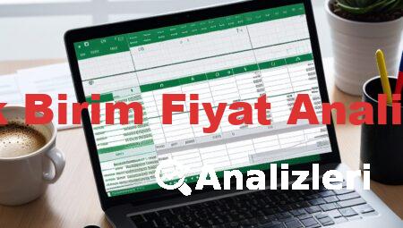 Bayındırlık Birim Fiyat Analizleri Excel