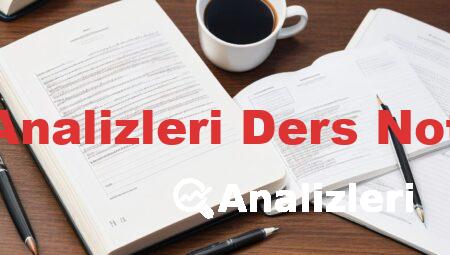 Su Analizleri Ders Notları